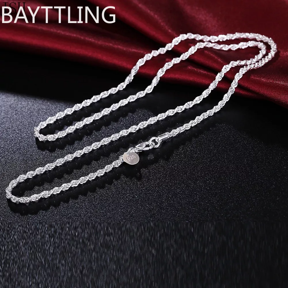 925 Sterling Silver Chain Necklace Men - 40-60cm wholesale 925 Sterling silver Rope