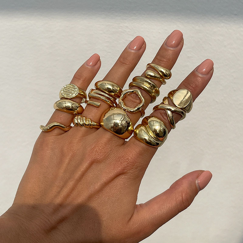 Vintage Punk Knuckle Rings Set - Fashion Vintage Metal Rings For Women