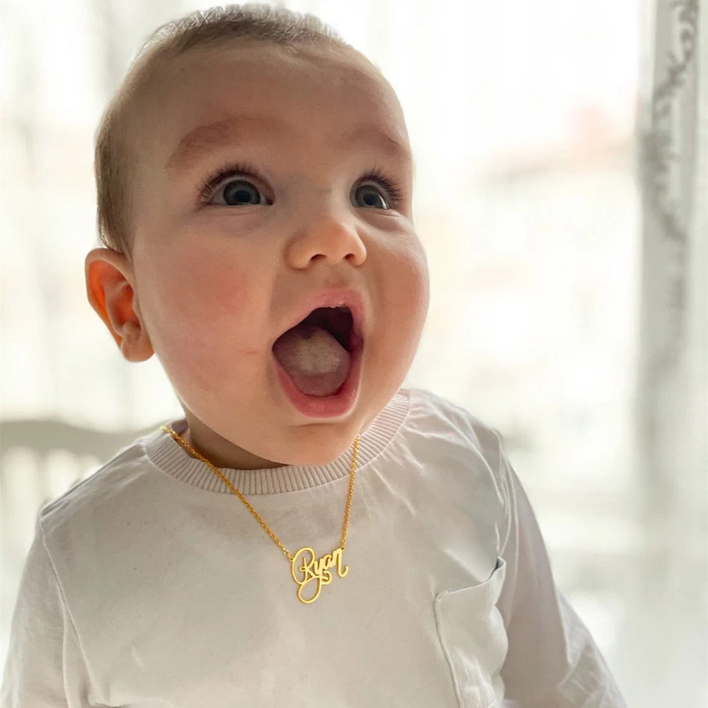 Custom Name Necklace Stainless Steel - Personalized Name Necklace for Little Girl