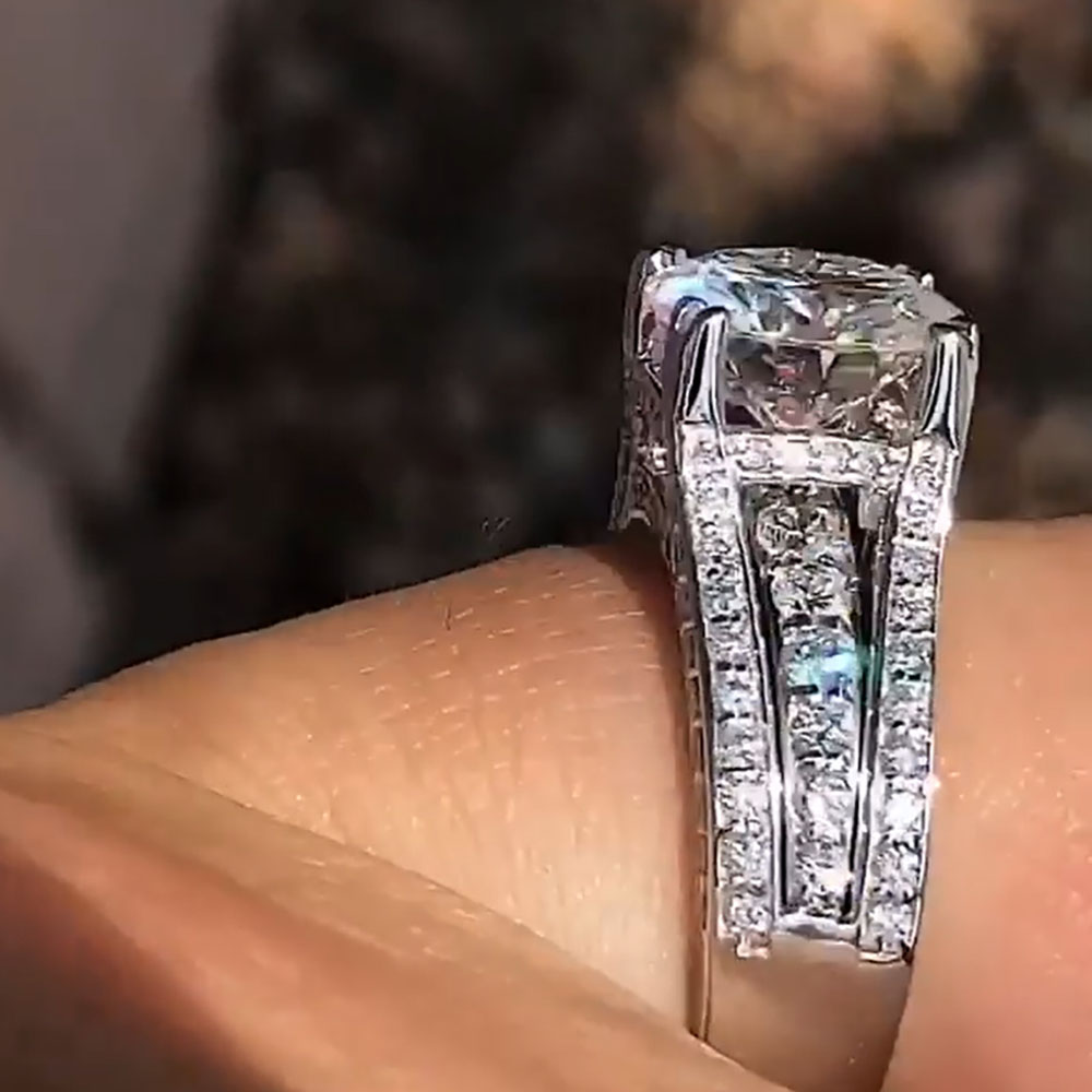 Custom Solid 14K White Gold Wo - Moissanite Engagement Ring 1 Carat ulasan dan harga