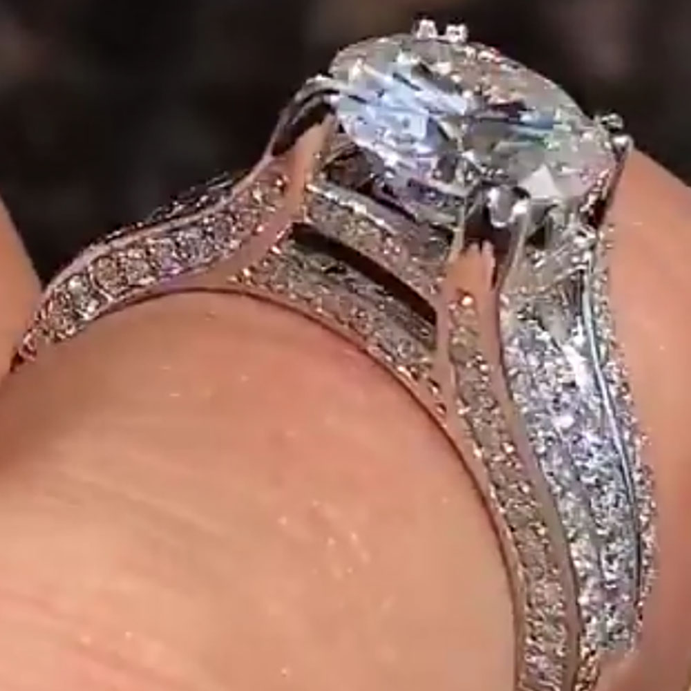 Custom Solid 14K White Gold Wo - Moissanite Engagement Ring 1 Carat ulasan dan harga