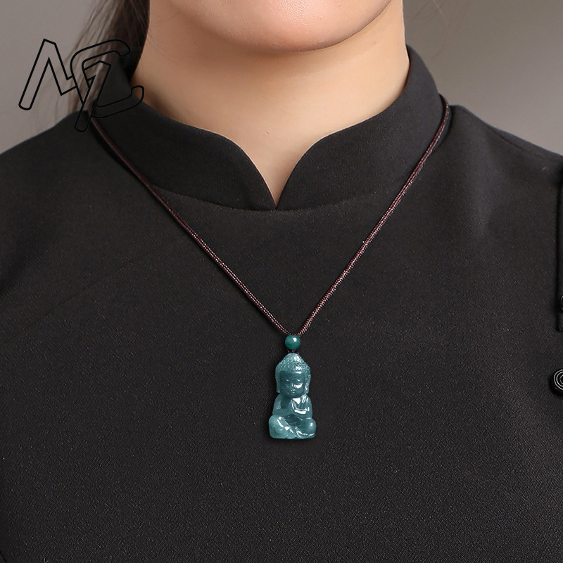Natural Real Emerald Jade Blue - Necklaces ulasan dan harga