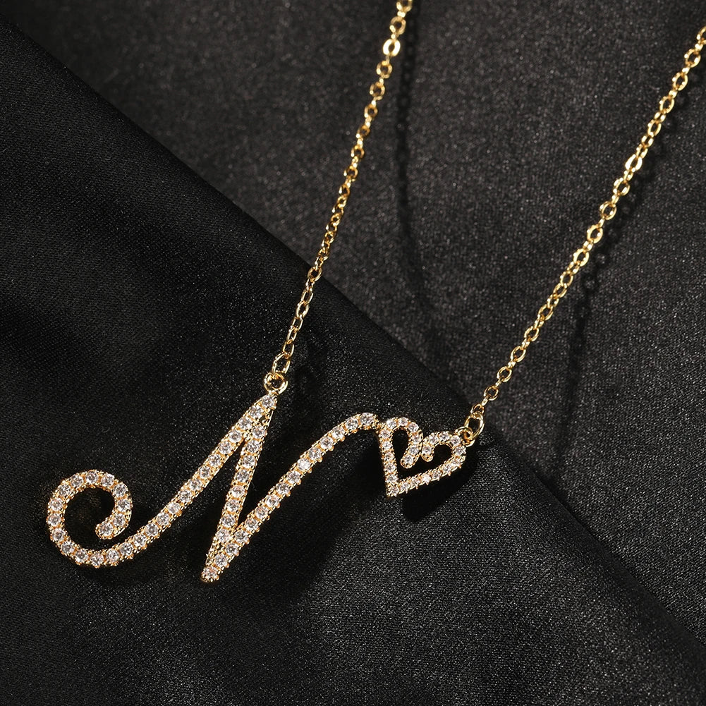 Personalized Script Initial Ne - Initial Letter Necklace 18K Gold ulasan dan harga