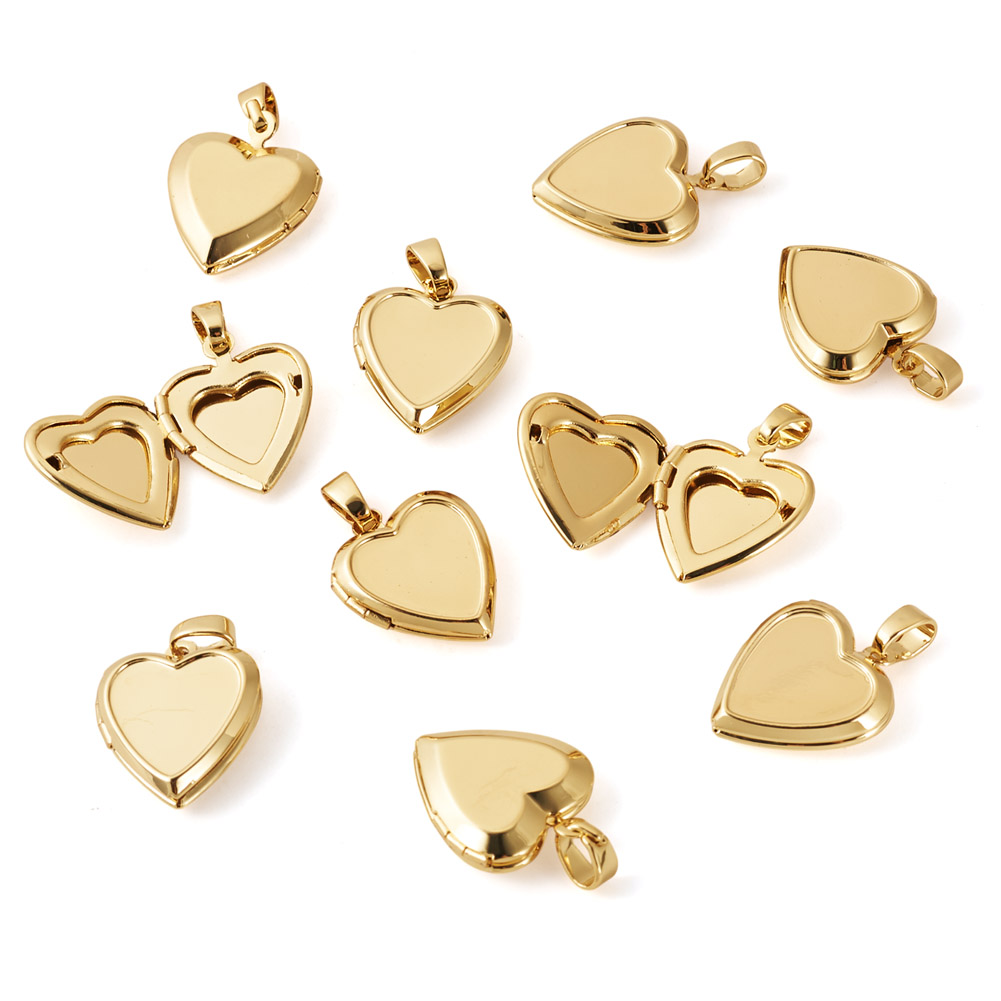 10pcs Heart Photo Locket Penda - Heart Locket Necklace Photo ulasan dan harga