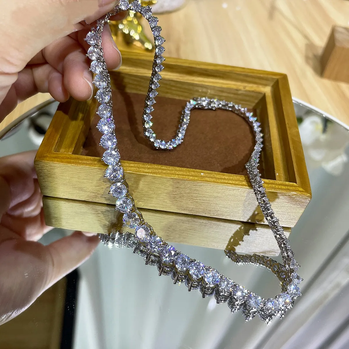 Luxury Designer 7MM Iced Out T - Cross Pendant Necklace Gold ulasan dan harga