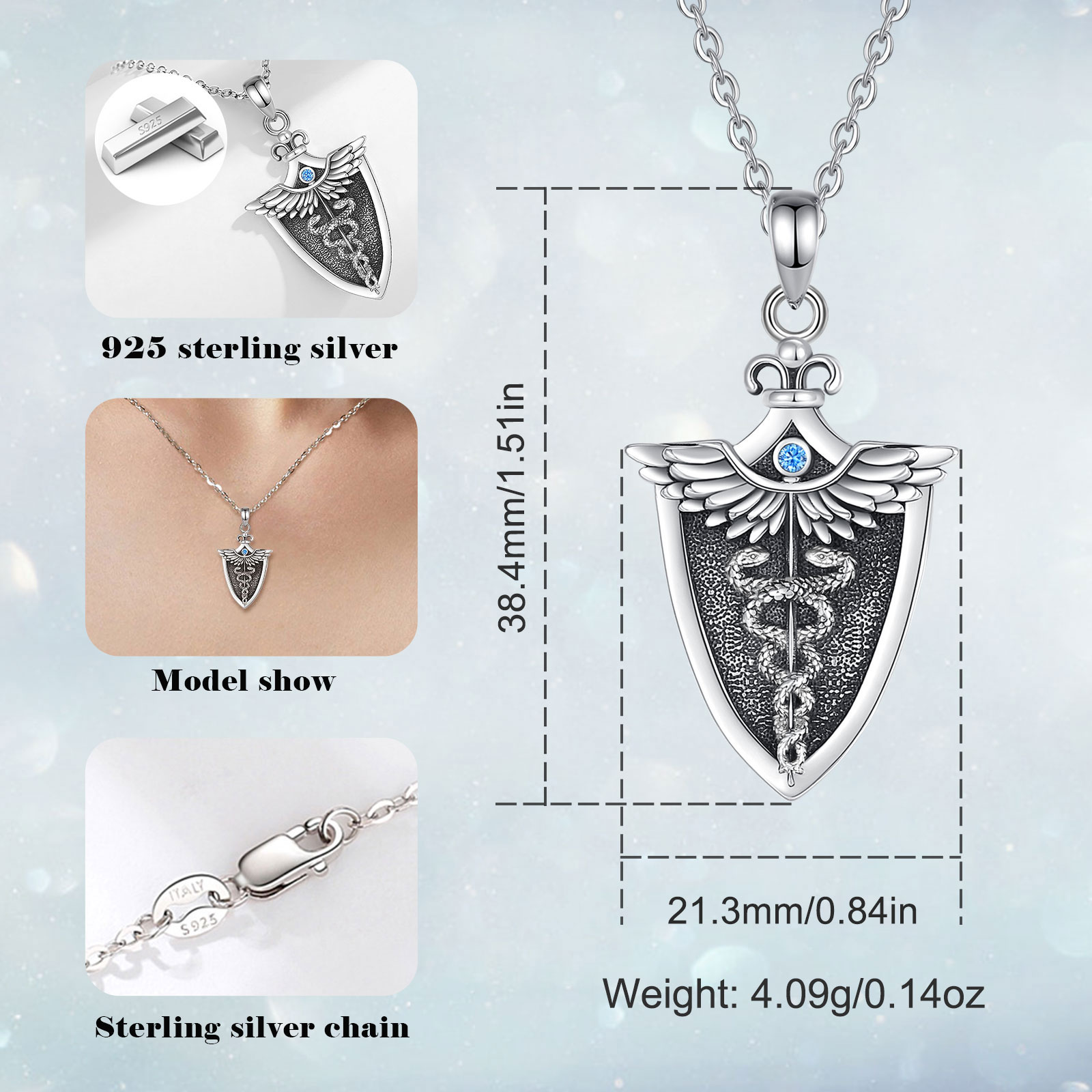 Eudora Original 925 Sterling S - 925 Sterling Silver Chain Necklace Men ulasan dan harga