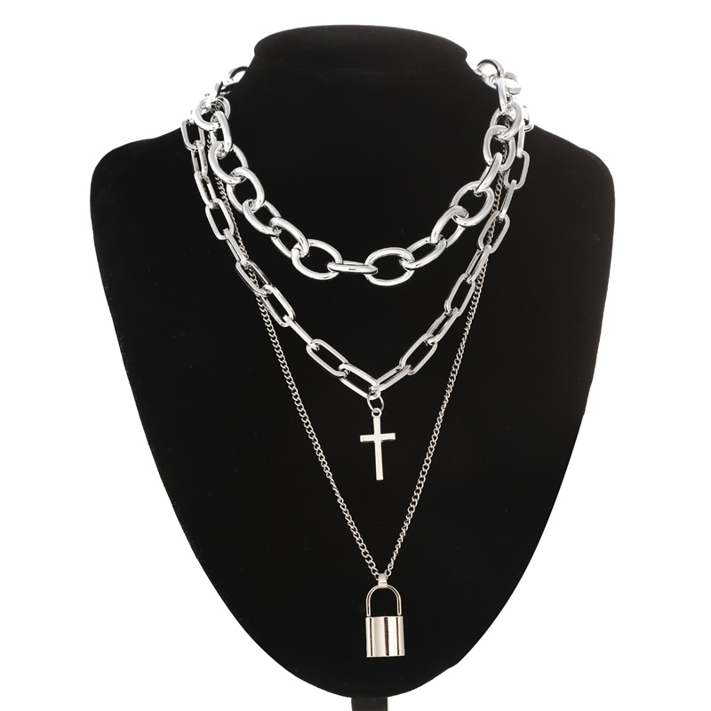 FNQUFUJ Layered grunge aesthet - Layered Pendant Necklace Aesthetic ulasan dan harga