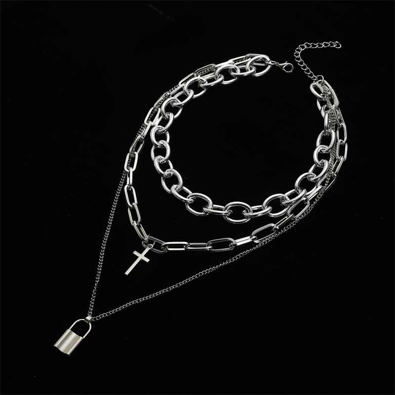 FNQUFUJ Layered grunge aesthet - Layered Pendant Necklace Aesthetic ulasan dan harga