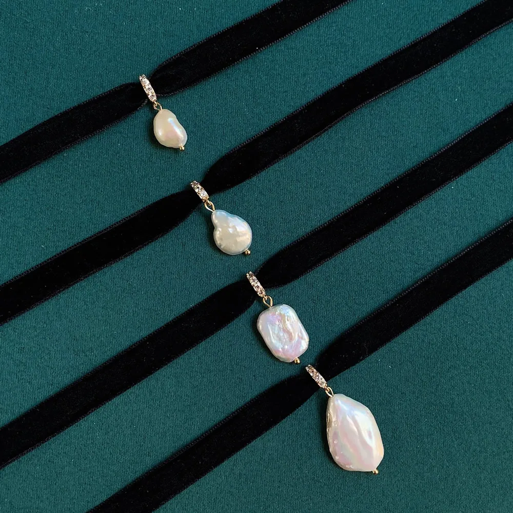 Black Velvet Ribbon Choker Irr - Pearl Choker Necklace Vintage ulasan dan harga