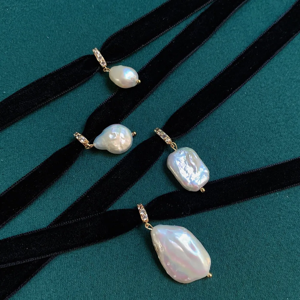 Black Velvet Ribbon Choker Irr - Pearl Choker Necklace Vintage ulasan dan harga