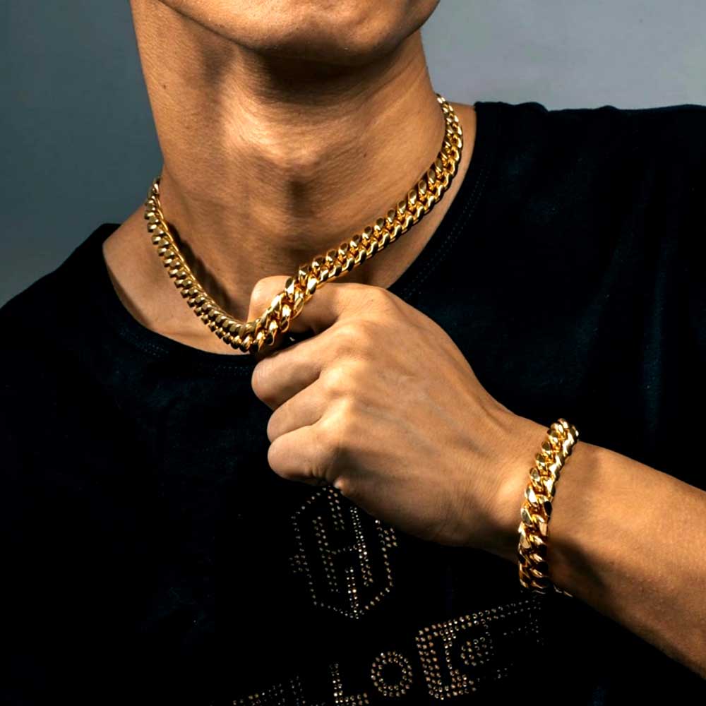Gold Plated Mens Heavy Miami C - Cuban Link Chain 12Mm ulasan dan harga