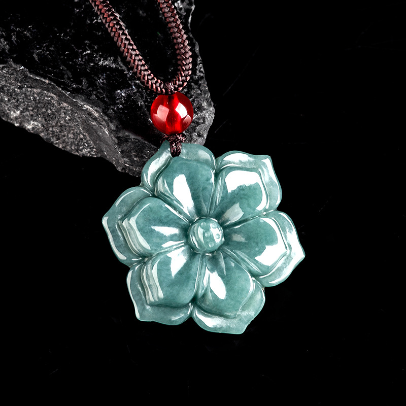 Burmese Jadeite Flower Pendant - Necklaces ulasan dan harga