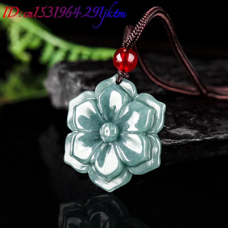 Burmese Jadeite Flower Pendant - Necklaces ulasan dan harga