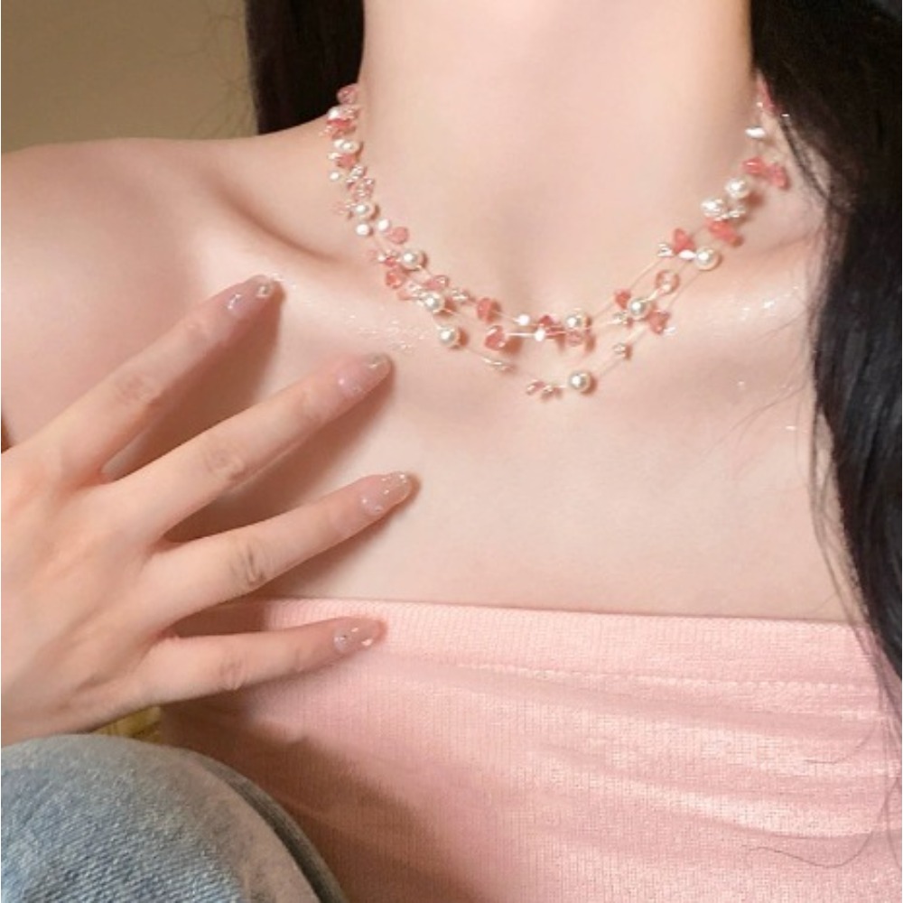 Colorful Starfish Shell Pearl  - Layered Pendant Necklace Aesthetic ulasan dan harga