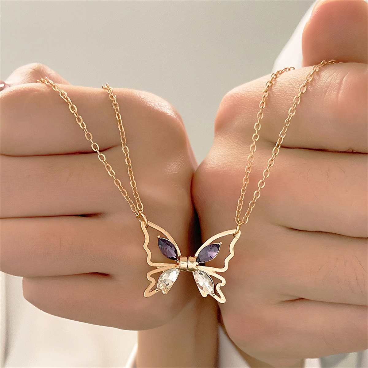 Lover BFF Magnetic Butterfly N - Magnetic Couple Matching Necklaces ulasan dan harga