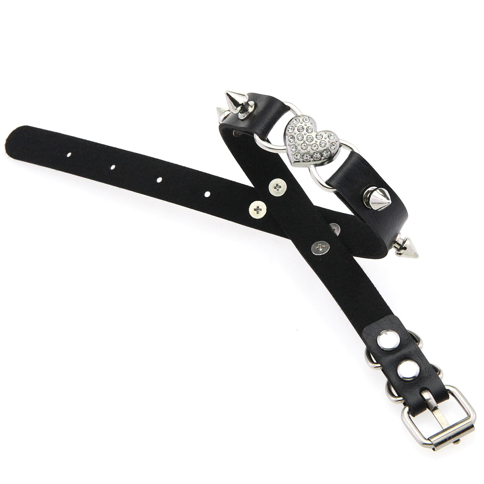 Goth Heart Collar Black Choker - Goth Punk Spike Choker ulasan dan harga