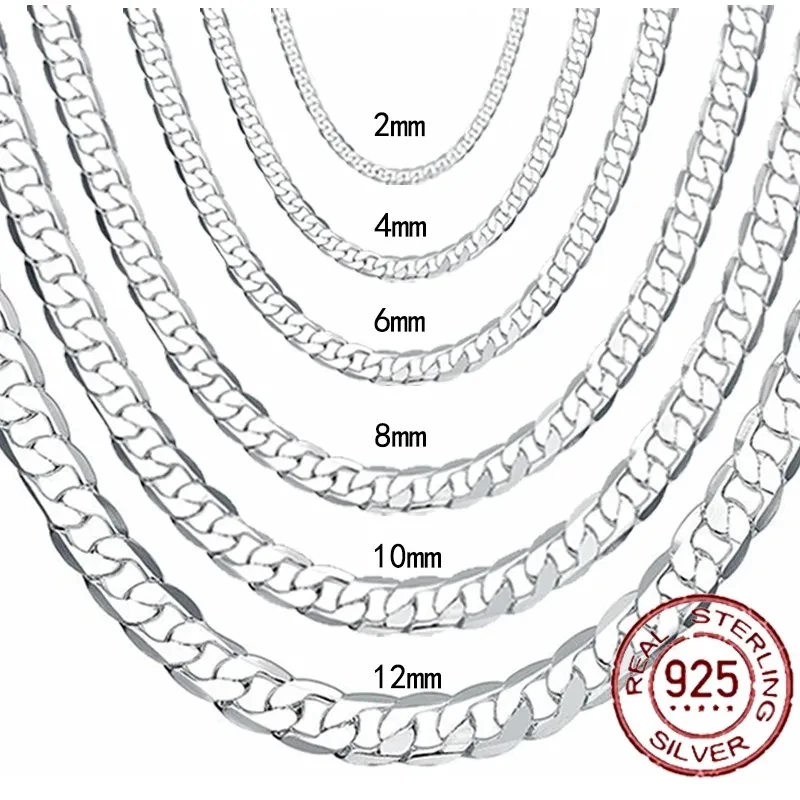 Men's 925 Sterling Silver Neck - Cuban Link Chain 12Mm ulasan dan harga