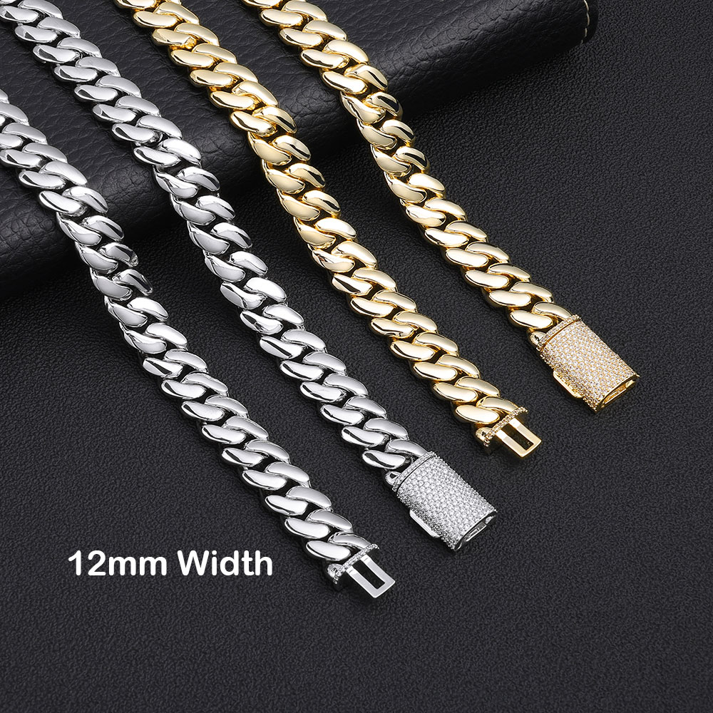 ESKEEM 12mm 14K Gold Plated Cu - Cuban Link Chain 12Mm ulasan dan harga