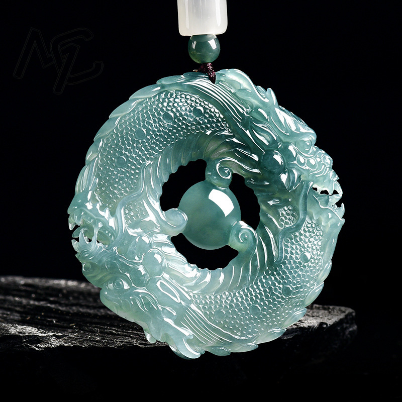 Natural Real Emerald Blue Wate - Necklaces ulasan dan harga