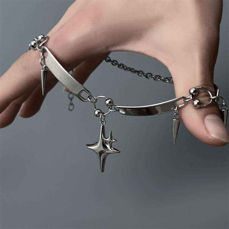 Hiphop Stainless Steel Punk St - Goth Punk Spike Choker ulasan dan harga