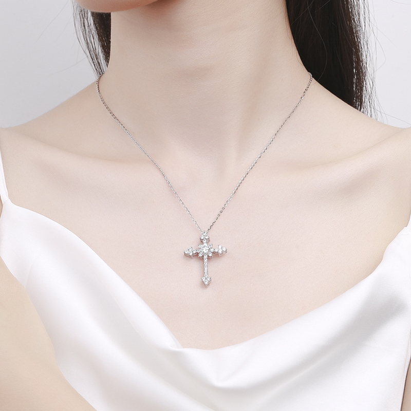 IOGOU 0.5/1CT D VVS1 Moissanit - 925 Sterling Silver Chain Necklace Men ulasan dan harga