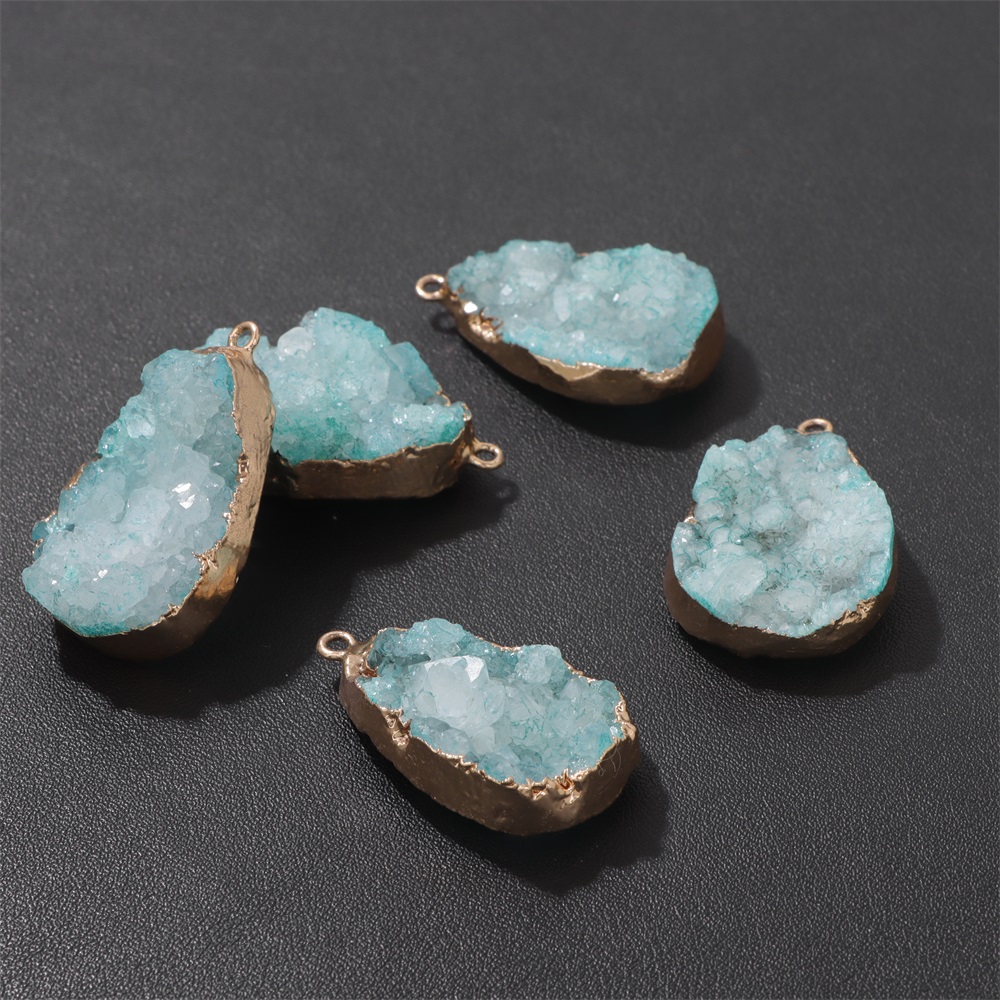1PC Natural Agate Geode Pendan - Crystal Pendant Necklace Natural Stone ulasan dan harga