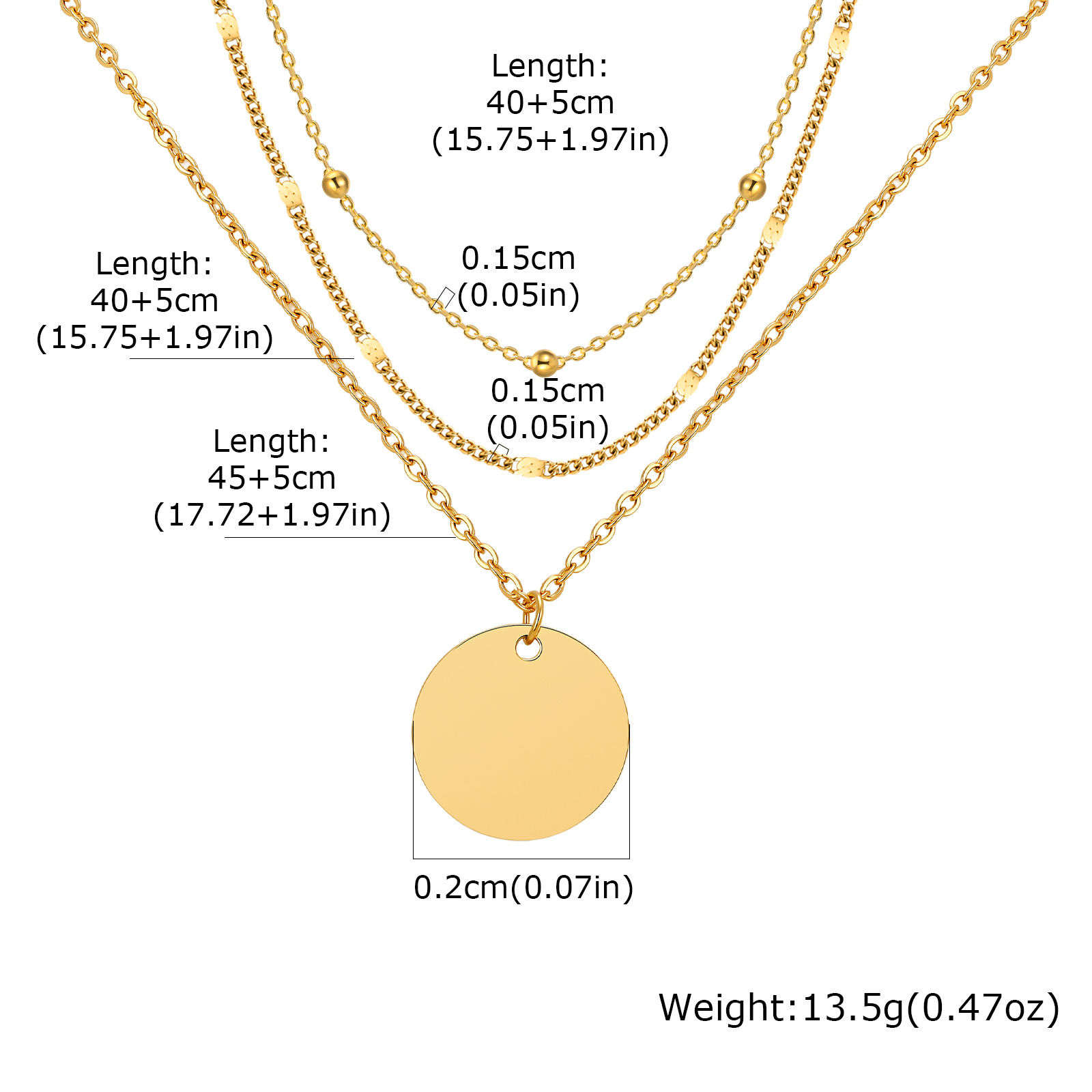 Stainless Steel Layered Neckla - Layered Pendant Necklace Aesthetic ulasan dan harga