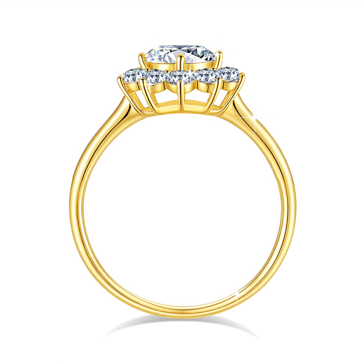 Szjinao 100% Real 14k Gold Flo - Moissanite Engagement Ring 1 Carat ulasan dan harga