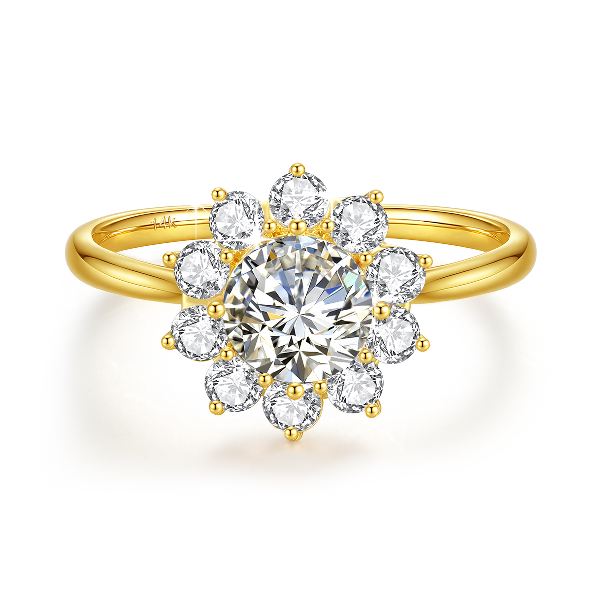 Szjinao 100% Real 14k Gold Flo - Moissanite Engagement Ring 1 Carat ulasan dan harga