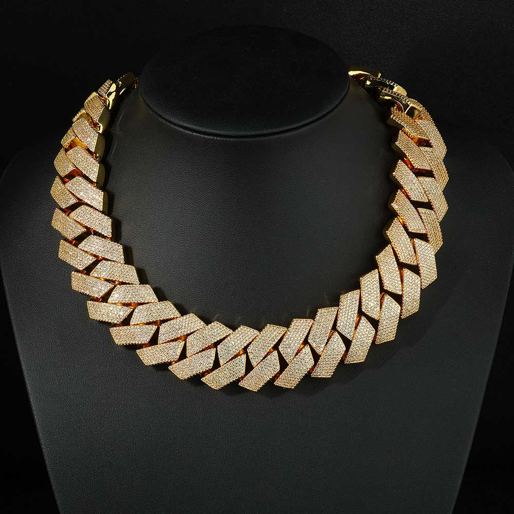 Nuoya Iced Out 26mm 6 Rows Cub - Cuban Link Chain 12Mm ulasan dan harga