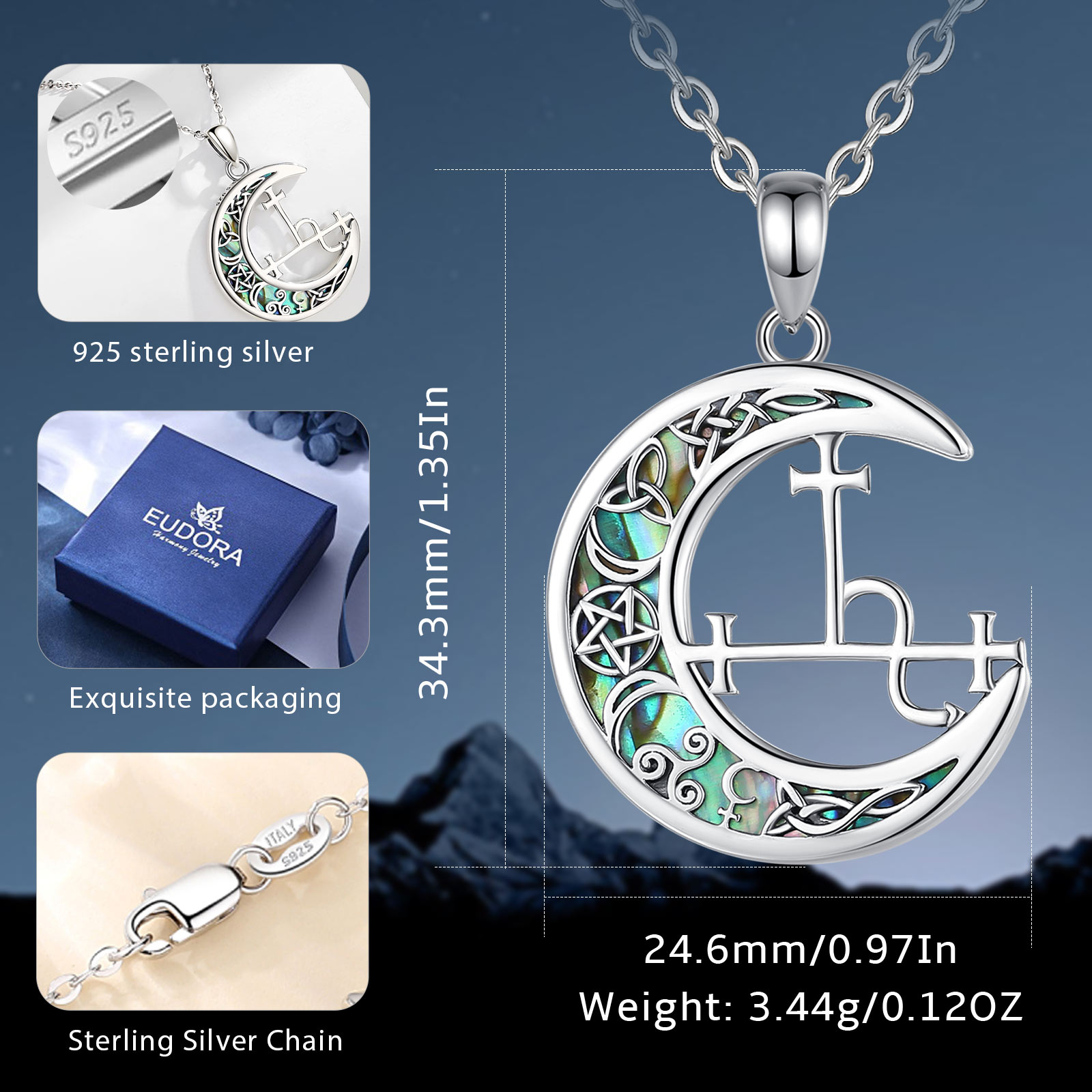 Eudora 925 Sterling Silver Lil - 925 Sterling Silver Chain Necklace Men ulasan dan harga