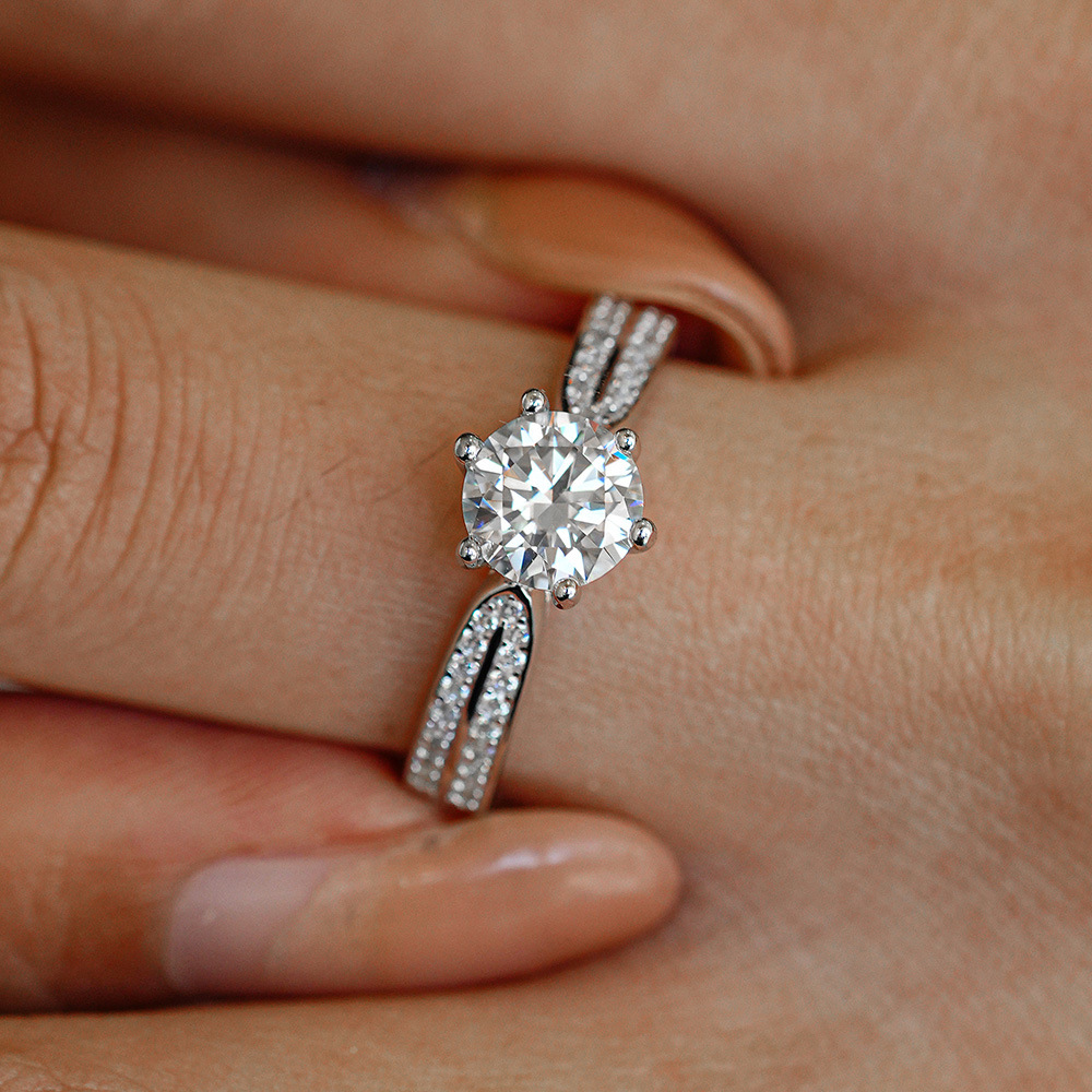 0.5/1/2/3 Carat Classic Six Cl - Moissanite Engagement Ring 1 Carat ulasan dan harga