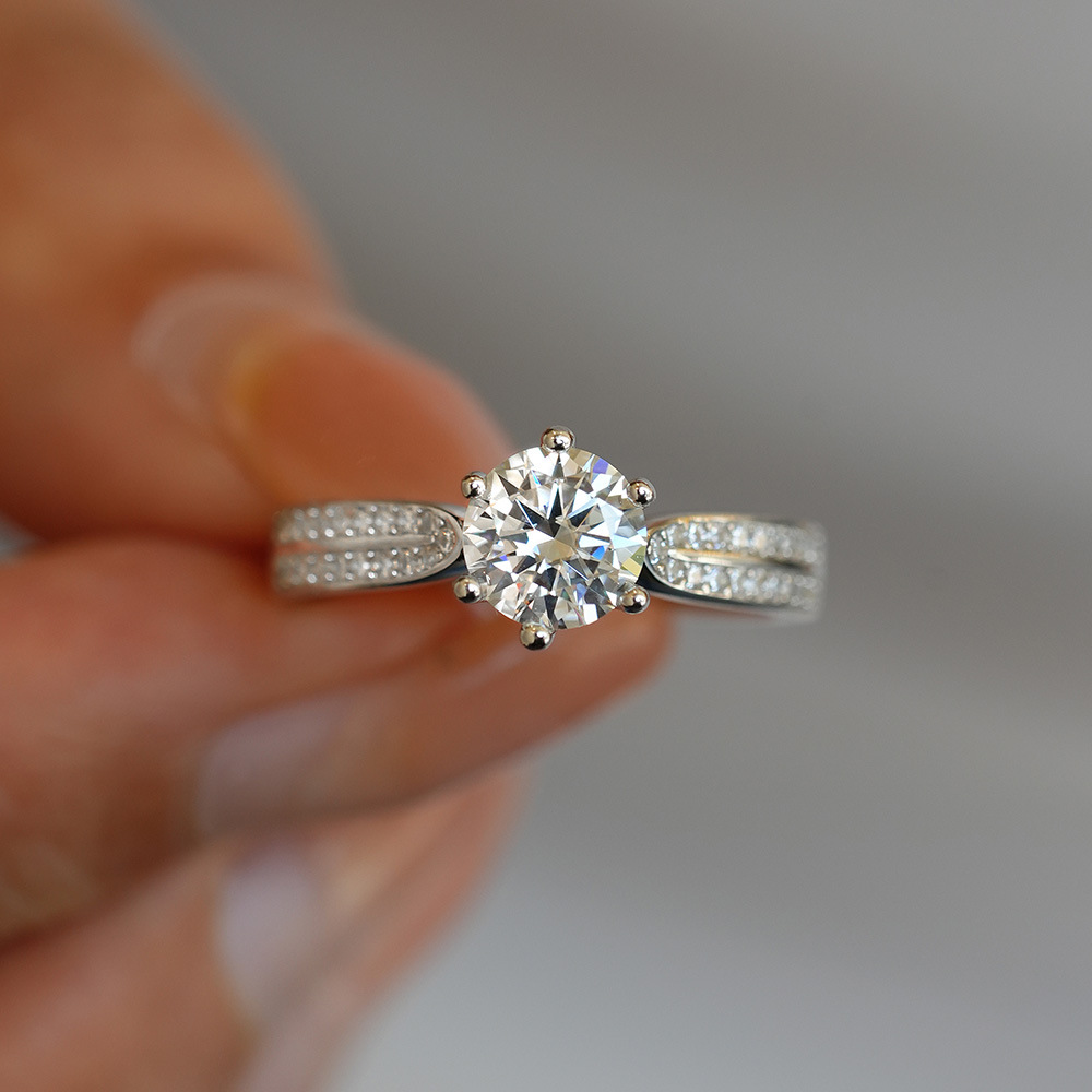0.5/1/2/3 Carat Classic Six Cl - Moissanite Engagement Ring 1 Carat ulasan dan harga