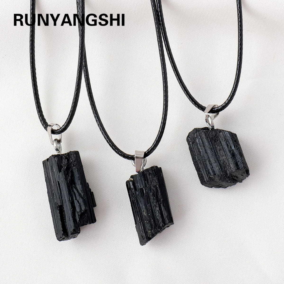 1PC Natural Crystal Black Tour - Crystal Pendant Necklace Natural Stone ulasan dan harga