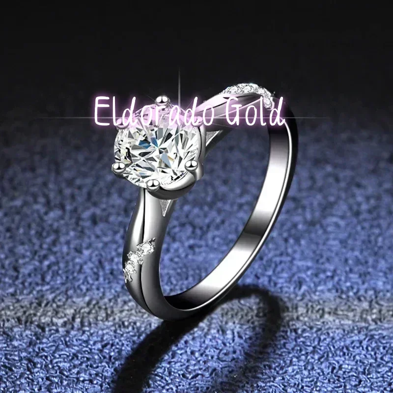 Eldorado Gold  100% Original C - Moissanite Engagement Ring 1 Carat ulasan dan harga