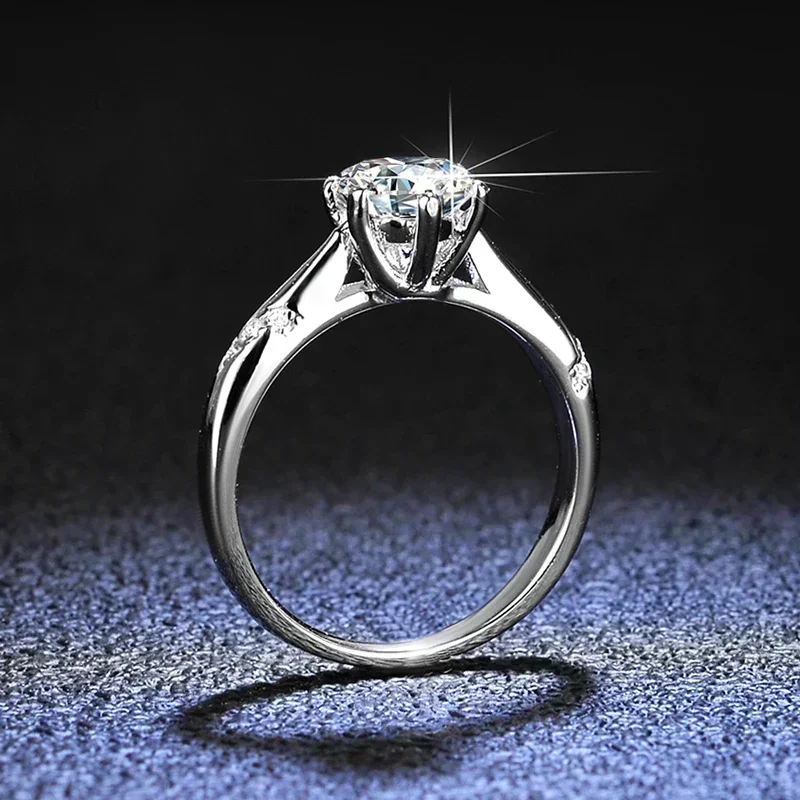 Eldorado Gold  100% Original C - Moissanite Engagement Ring 1 Carat ulasan dan harga