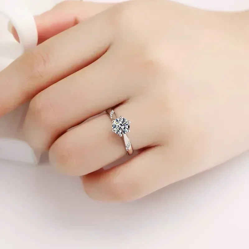 Eldorado Gold  100% Original C - Moissanite Engagement Ring 1 Carat ulasan dan harga