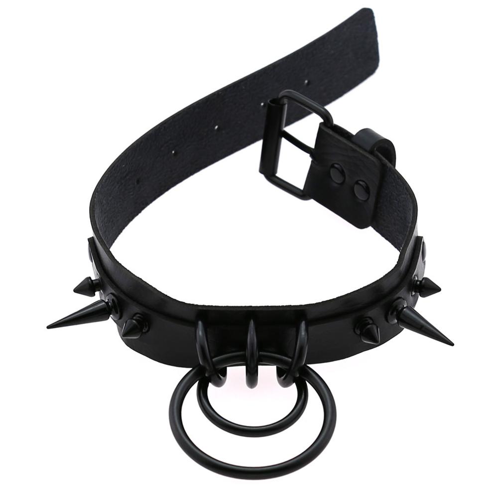 Black Spiked Choker Goth Leath - Goth Punk Spike Choker ulasan dan harga