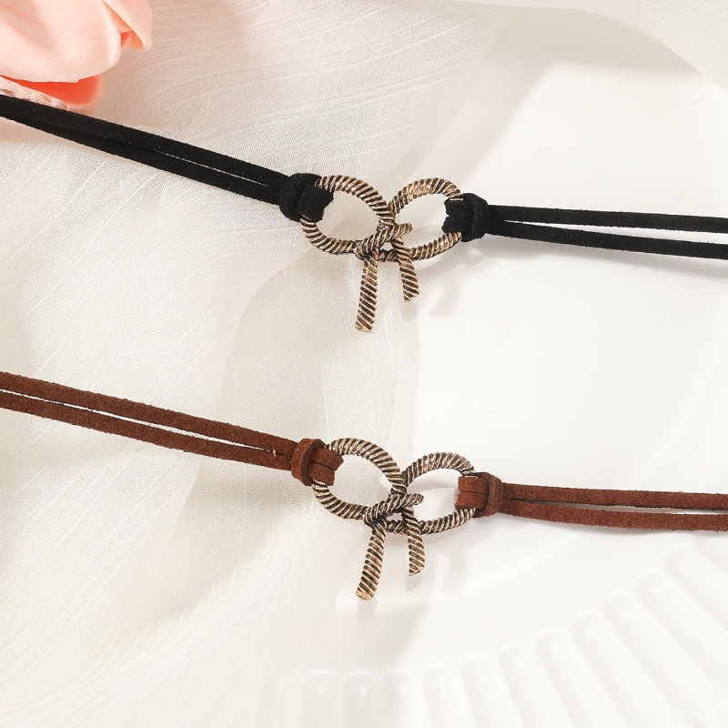 Vintage Metal Bow Choker Neckl - Layered Pendant Necklace Aesthetic ulasan dan harga