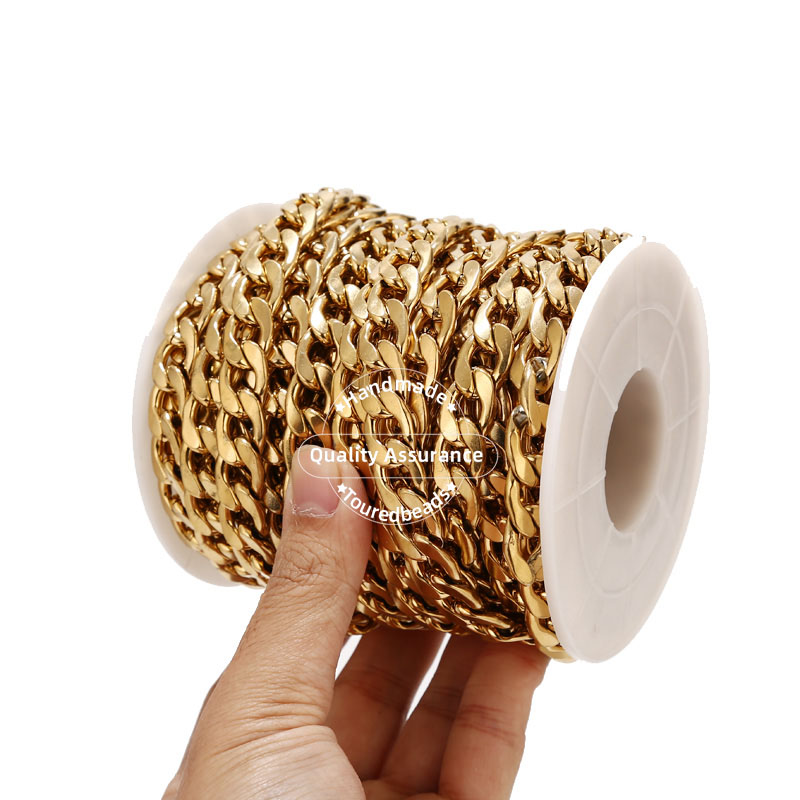 1m Gold Tone 12mm Width Heavy  - Cuban Link Chain 12Mm ulasan dan harga