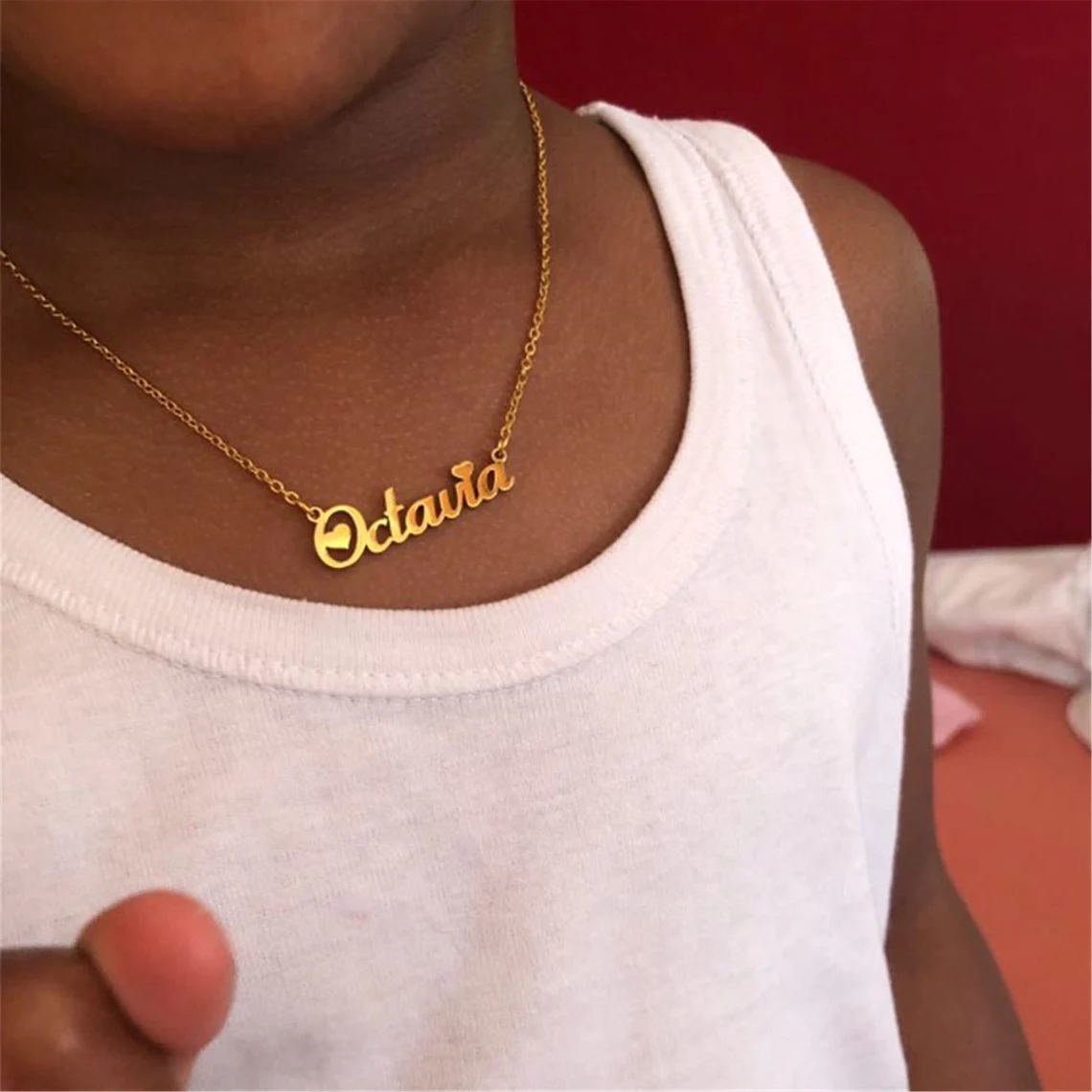Personalized  Name Necklace fo - Custom Name Necklace Stainless Steel ulasan dan harga