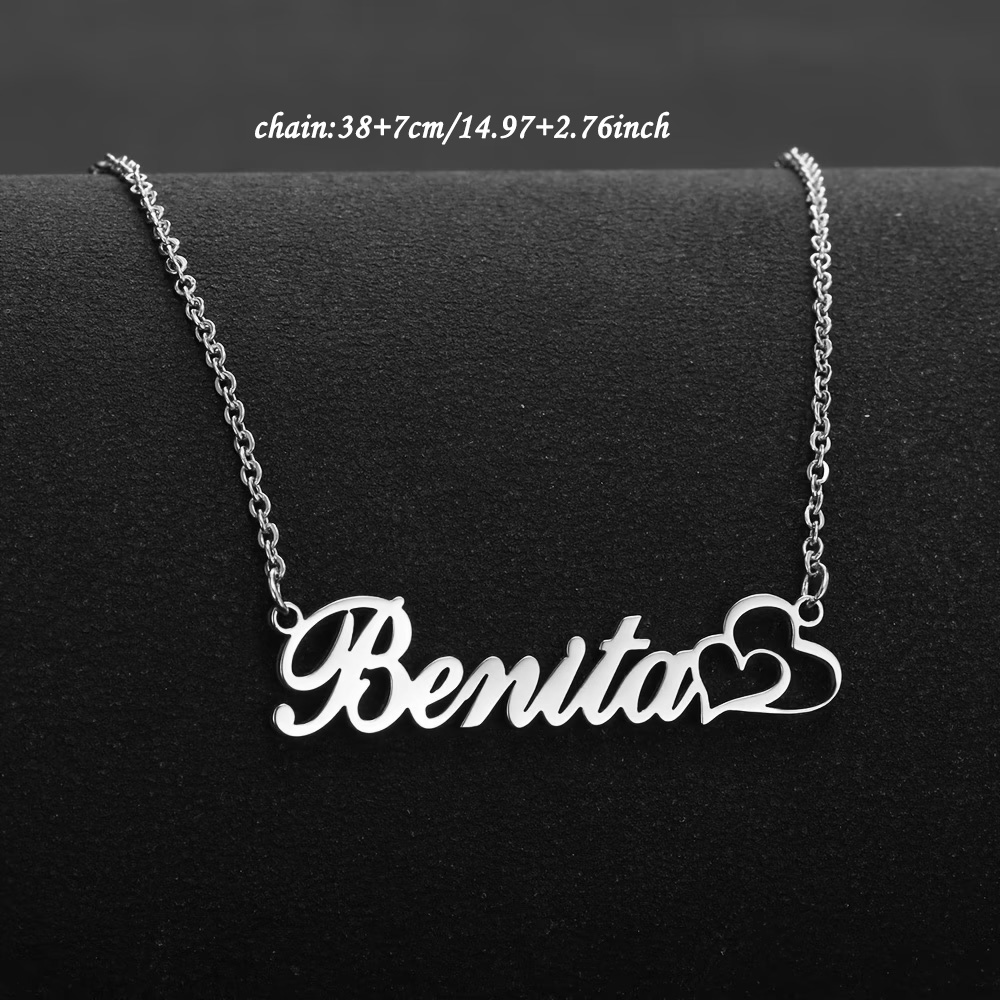 Personalized Double Heart Cust - Custom Name Necklace Stainless Steel ulasan dan harga