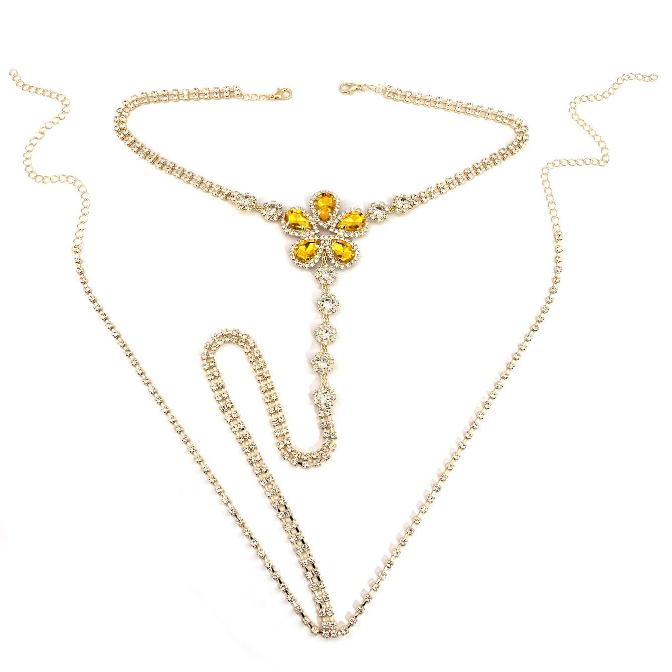 1pc Flower Shaped Sexy Rhinest - Body Jewelry ulasan dan harga
