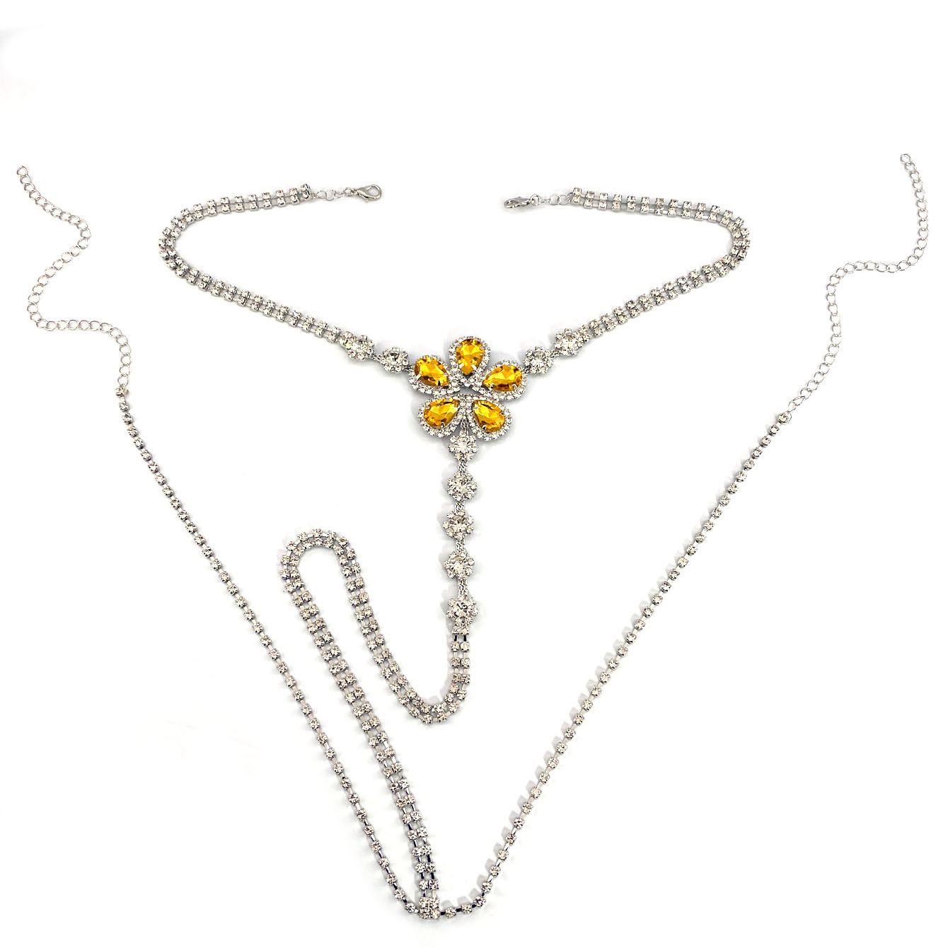 1pc Flower Shaped Sexy Rhinest - Body Jewelry ulasan dan harga