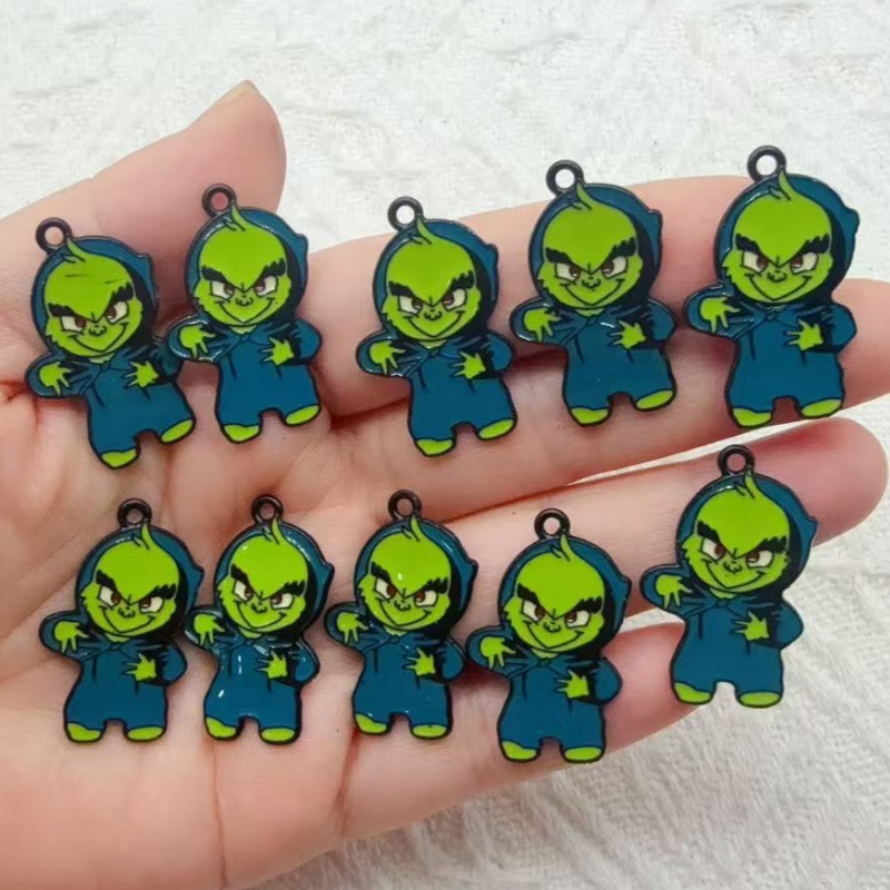 10pcs alloy drip oil cartoon C - Earrings ulasan dan harga