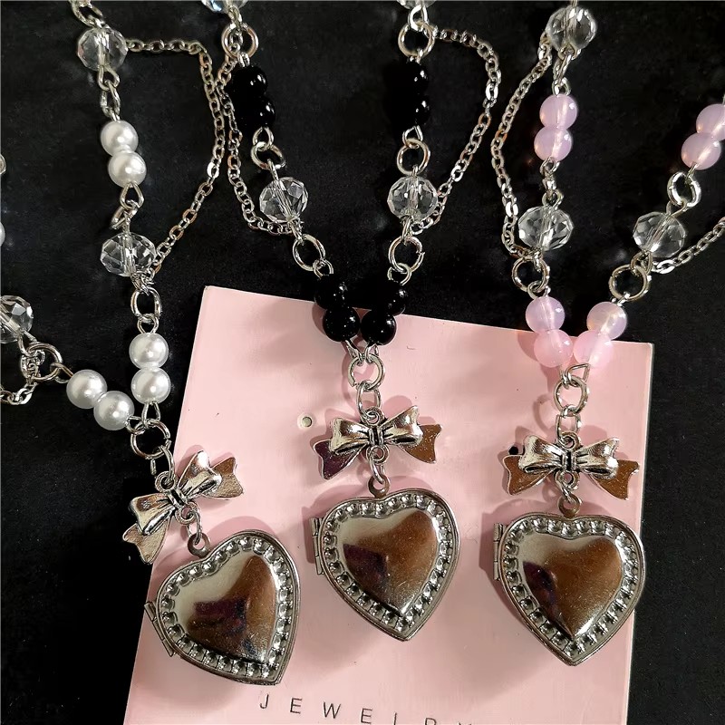 Goth Y2K Heart Locket Pendant  - Heart Locket Necklace Photo ulasan dan harga