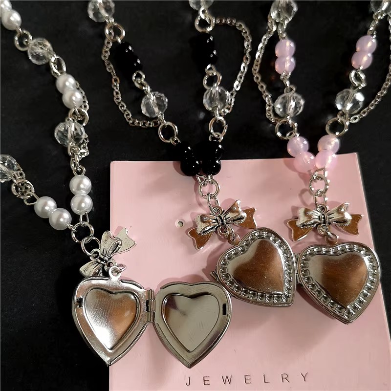 Goth Y2K Heart Locket Pendant  - Heart Locket Necklace Photo ulasan dan harga