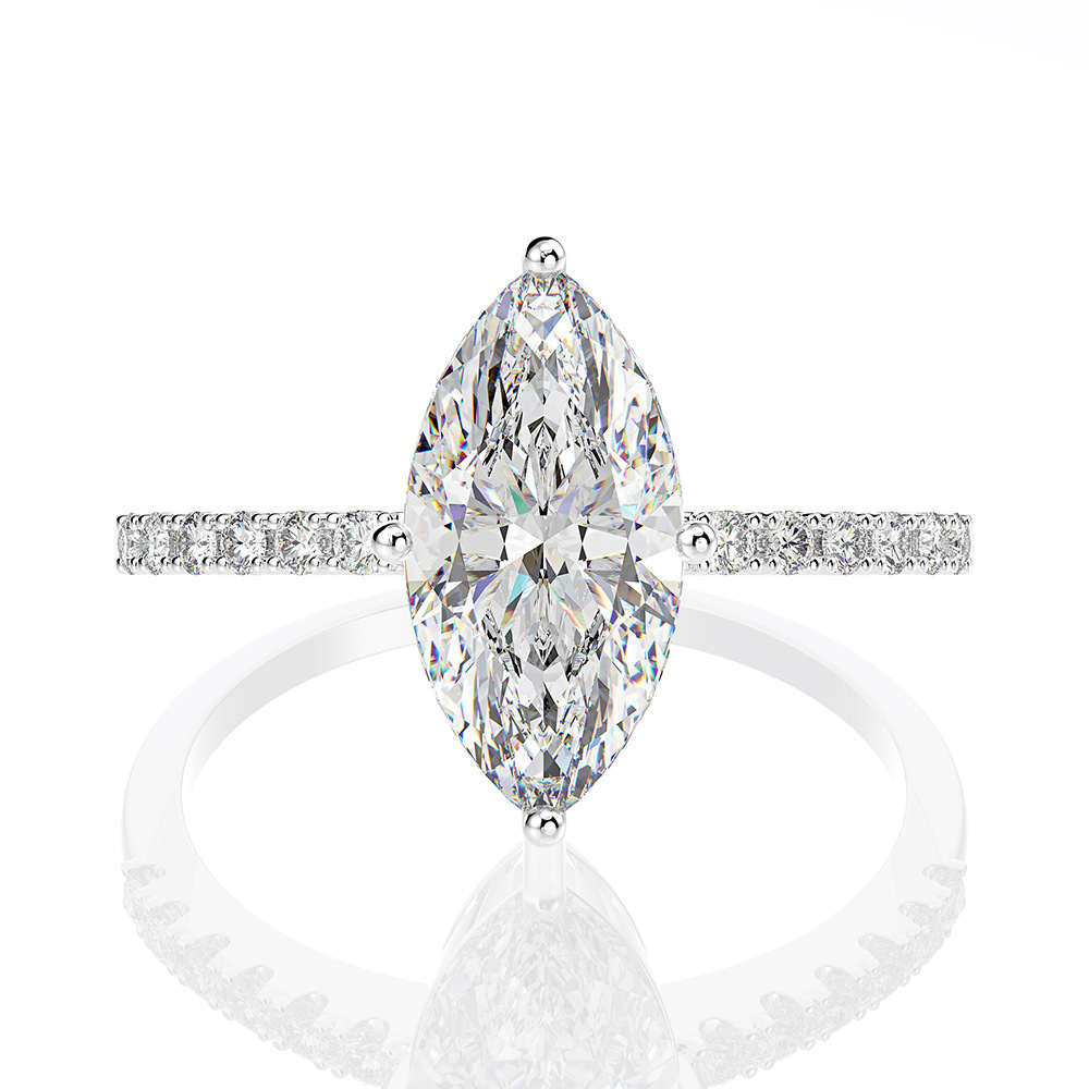 Luxury Real 1 Carat D Color Ma - Moissanite Engagement Ring 1 Carat ulasan dan harga