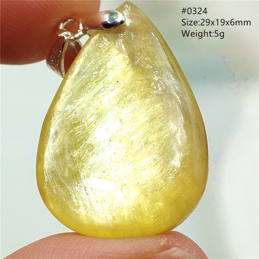Natural Yellow Lepidolite Quar - 925 Sterling Silver Chain Necklace Men ulasan dan harga