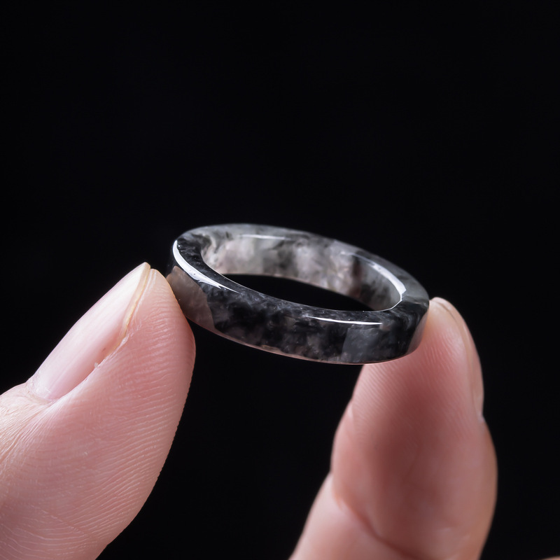Natural A-grade Burmese , blac - Rings ulasan dan harga